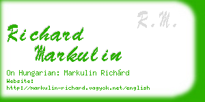 richard markulin business card